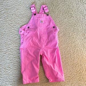 Pink Carhartt Baby Toddler Girl Denim Overalls